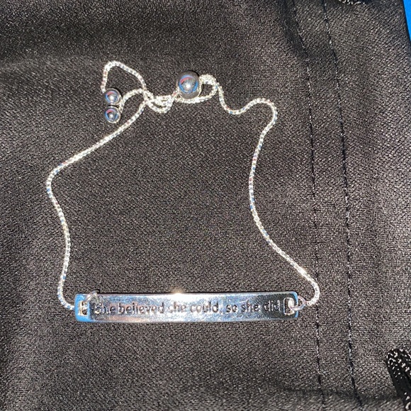 NEW sterling silver she believed she could so she did adjustable bar bracelet - Picture 6 of 8